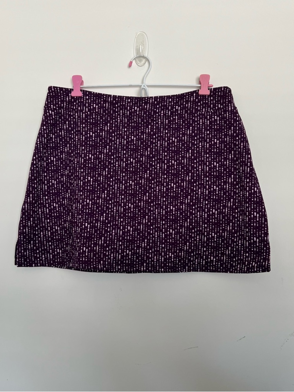 Tranquility by Colorado Clothing Purple Mini Skirt with White Dot Texture